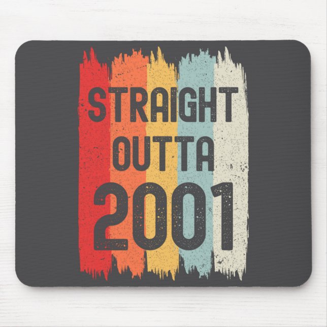 Mousepad Straight Outta 2001 Funny Retro Birthday Awesome S (Frente)