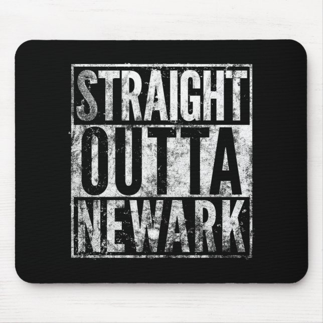 Mousepad Straight Outta Newark New Jersey Distressed Effect (Frente)
