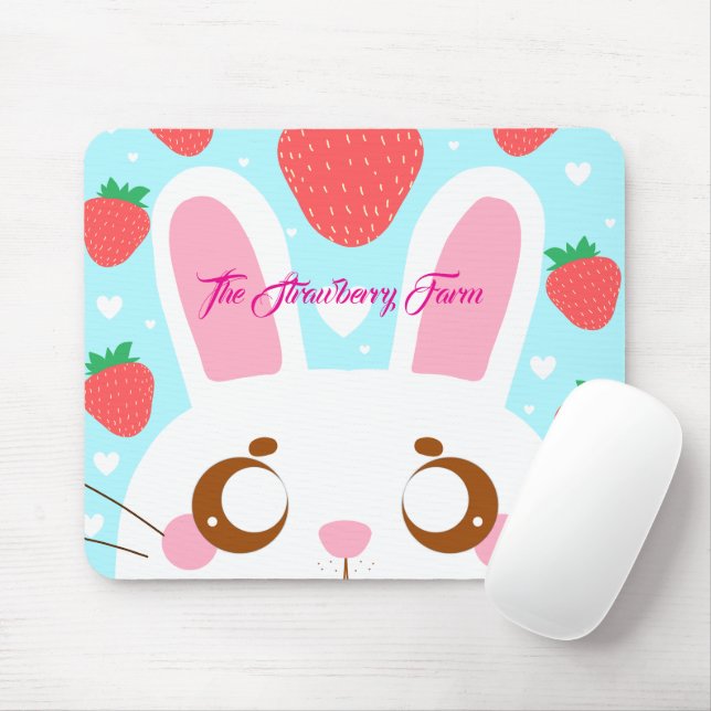 Mousepad Strawberry Bunny (Com mouse)
