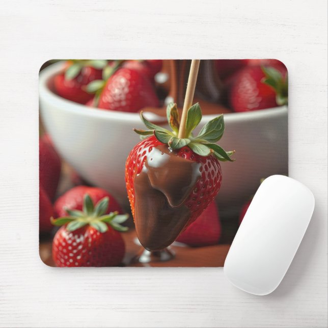 Mousepad Strawberry Dipped In Chocolate (Com mouse)