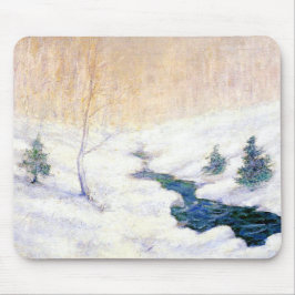 Mousepad Stream em uma paisagem de inverno de neve (Arte de