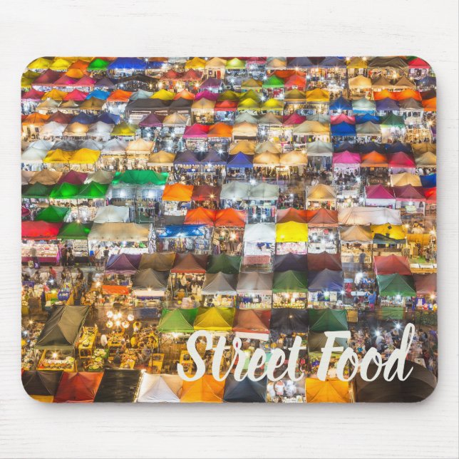 Mousepad Street Comida Market Rod Fai Bangkok Tailândia (Frente)