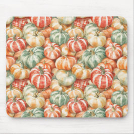Mousepad Striped Red White Green Pumpkins