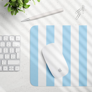 Mousepad Stripes Azuis, Listras Brancas, Padrão Stripe