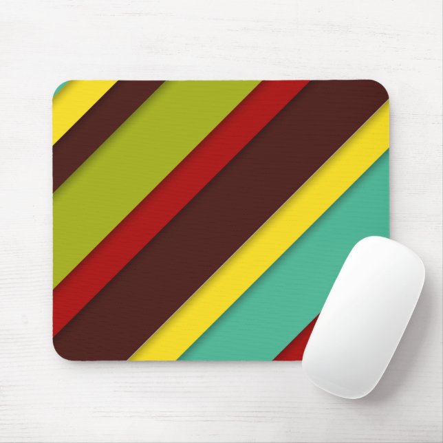 Mousepad Stripes Diagonais Multicolorido (Com mouse)