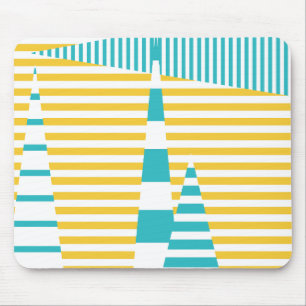 Mousepad Stripes em Stripes - Turquesa e Amarelo