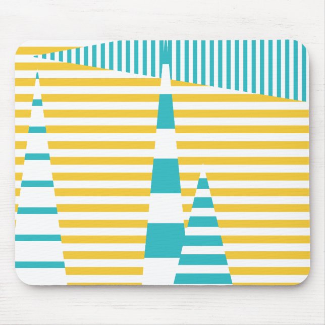 Mousepad Stripes em Stripes - Turquesa e Amarelo (Frente)