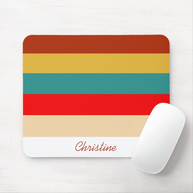 Mousepad stripes retro multicoloração (Com mouse)