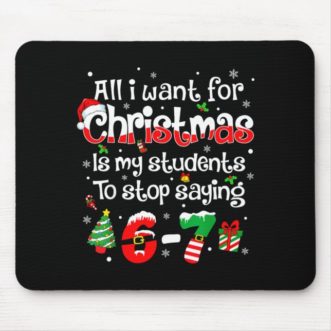 Mousepad Students Saying 6-7 67 Six Seven Funny Teacher Chr (Frente)