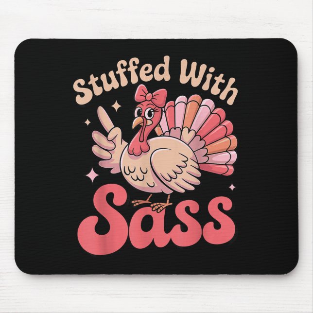 Mousepad Stuffed With S Turkey Cute Nk Coquette Thanksgivin (Frente)