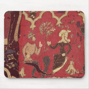 Mousepad Stumpwork que descreve Tristan e Isolde