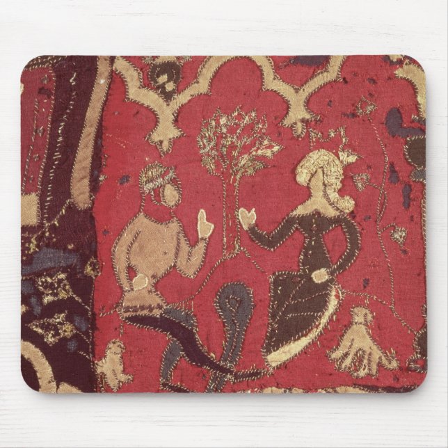 Mousepad Stumpwork que descreve Tristan e Isolde (Frente)