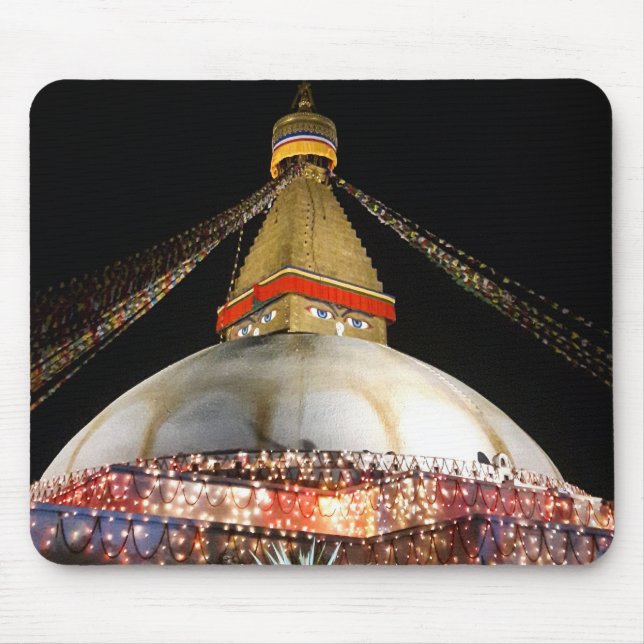 Mousepad Stupa Boudhanath, Katmandu à noite - Nepal (Frente)