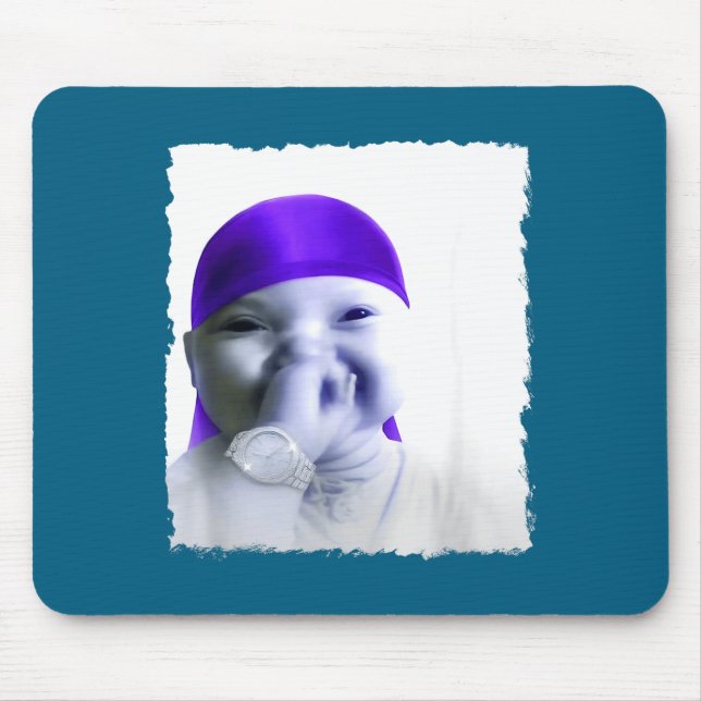 Mousepad Stylish Ai Baby Holding Back Laugh Gigging Meme  (Frente)