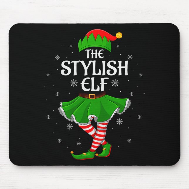 Mousepad Stylish Elf Christmas Family Girls Women Elf Squad (Frente)