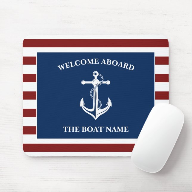 Mousepad Sua Anchor de Nome do Barco (Com mouse)