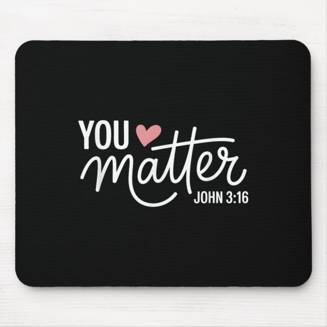 Mousepad Sua citação de John 3 16 Bíblia Verse Christian Fa (Frente)