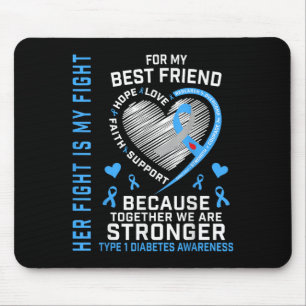 Mousepad Sua Luta É Minha Melhor Amiga Diabetes Tipo 1