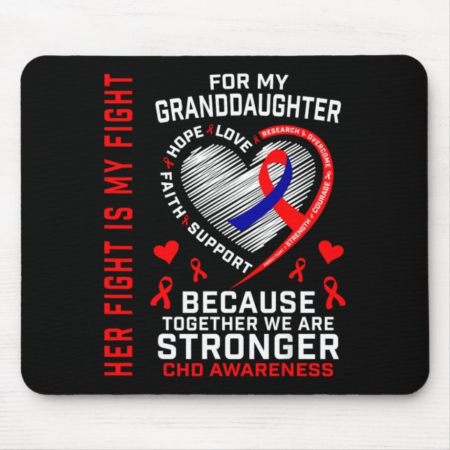 Mousepad Sua Luta Netas Conscientização Chd Doenças Cardíac (Frente)