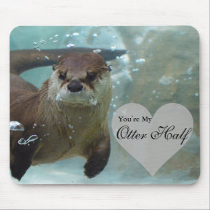 Mousepad Sua minha natação da lontra de rio de Brown da