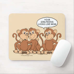 Mousepad Sua Namorada Parece Com A Mãe, Macaco Engraçado