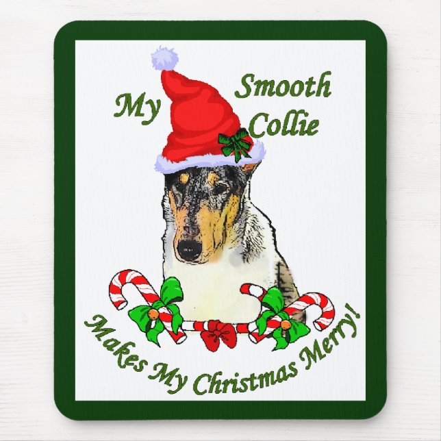 Mousepad Suave presentes de Natal Collie (Frente)