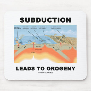 Mousepad Subdução Conduz À Orogenia (Humor Geológico)