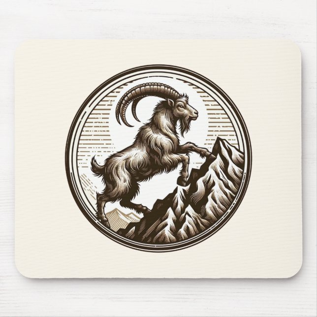 Mousepad Subindo Montanha Capricórnio Aniversário Zodiac (Frente)