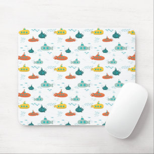Mousepad Submarino Fofo Peixes Marinhos Profundos Crianças