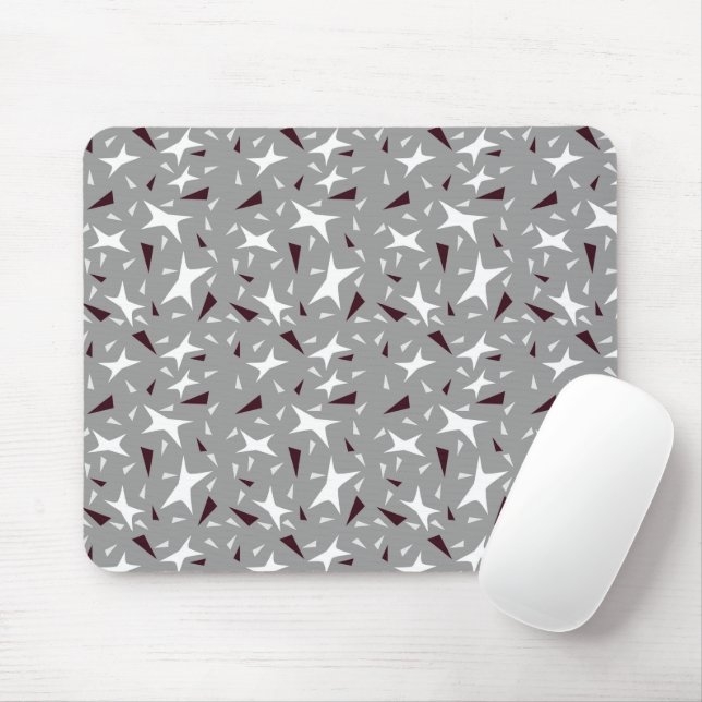 Mousepad Subtle Geometry: Stars & Triangles – Grey (Com mouse)