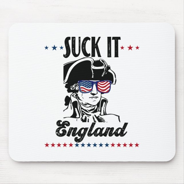Mousepad Suck It England Engraçado 4 De Julho - George Wash (Frente)