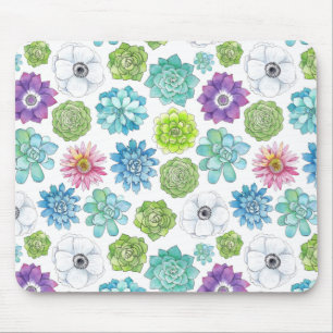 Mousepad Suculentes - multicoloração -