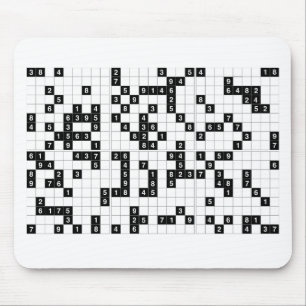 Mousepad sudoku branco preto