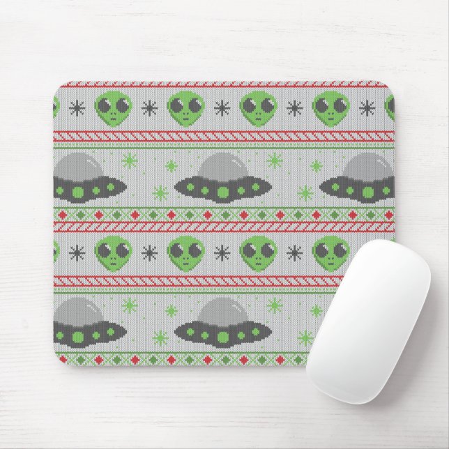 Mousepad Suéter de Natal Feio alienígena (Com mouse)