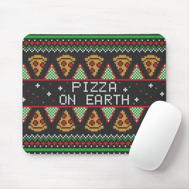 Mousepad Suéter de Natal Feio de Pizza (Com mouse)
