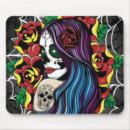 Mousepad Sugar Skull Girl, Dia de los Muertos #9