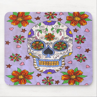 Mousepad Sugar Skull with Marigolds