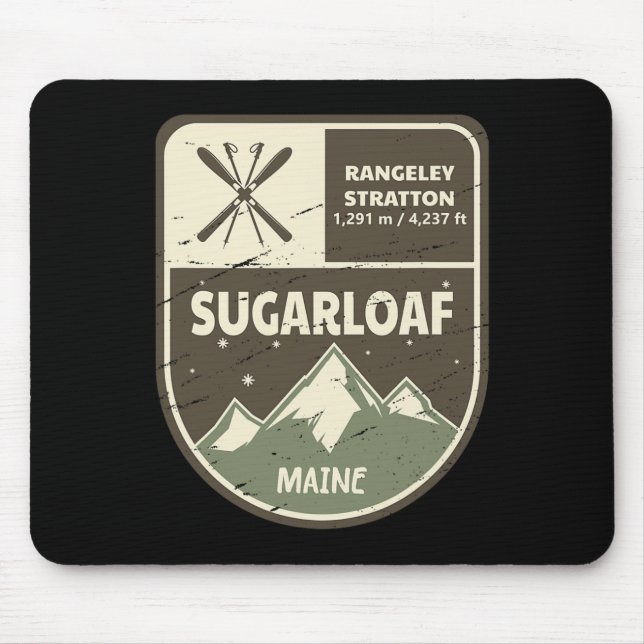 Mousepad Sugarloaf Maine Skiing (Frente)