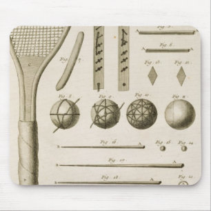 Mousepad Sugestões das raquetes e do bilhar de tênis, 'do