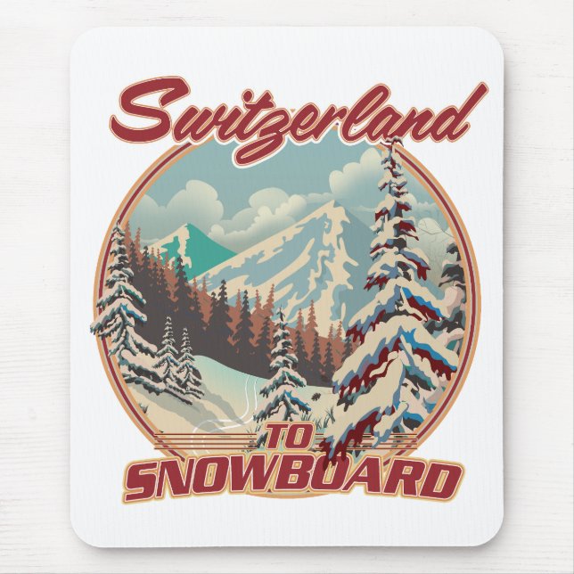 Mousepad Suíça para Snowboard (Frente)