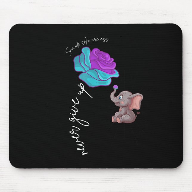 Mousepad Suicide Awareness Flower Elephant Ribbon Graphic  (Frente)