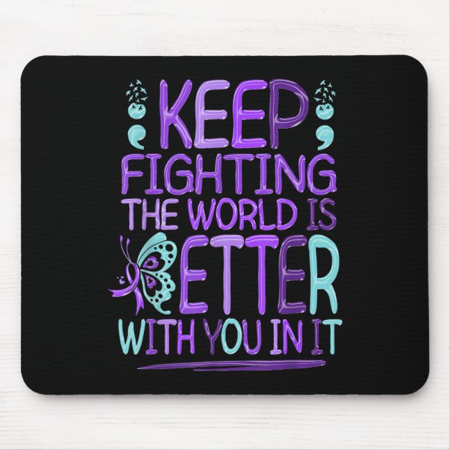Mousepad Suicide Awareness Suicide Prevention Suprt Survivo (Frente)