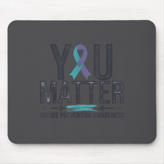 Mousepad Suicide Prevention Awareness Teal &amp; Purple Rib (Frente)