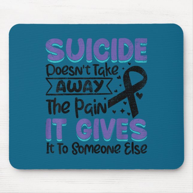 Mousepad Suicide Prevention Awareness Teal &amp; Purple Rib (Frente)