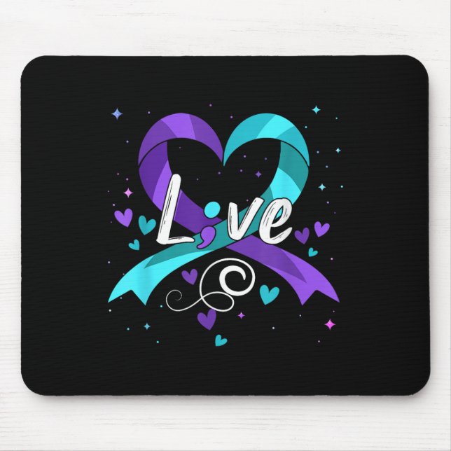 Mousepad Suicide Prevention - Semicolon Suicide Awareness R (Frente)