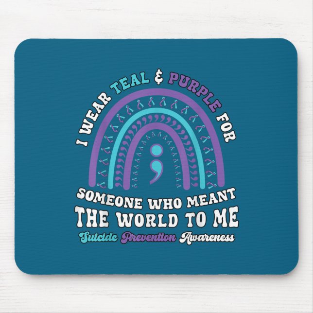 Mousepad Suicide Prevention Wear Teal Purple Mental Health  (Frente)