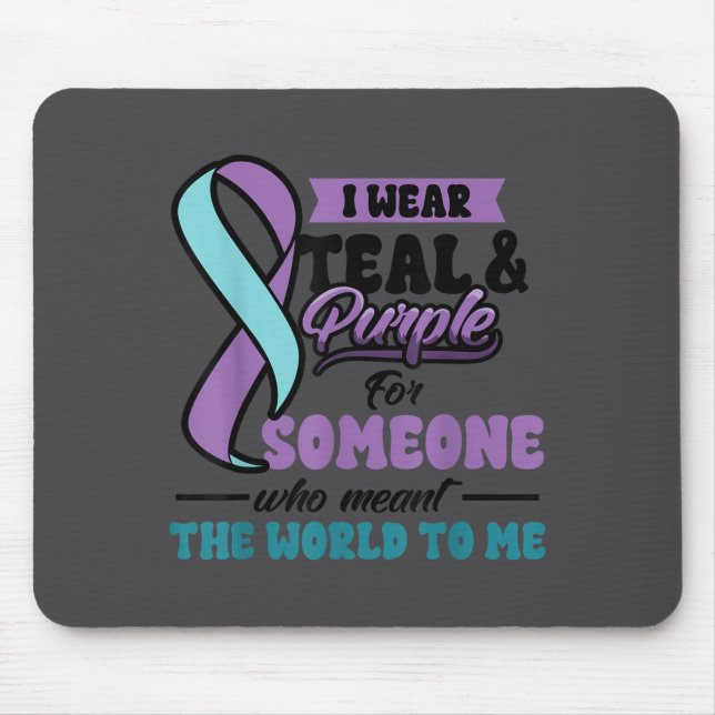 Mousepad Suicide Prevention Wear Teal Purple Someone Meant  (Frente)