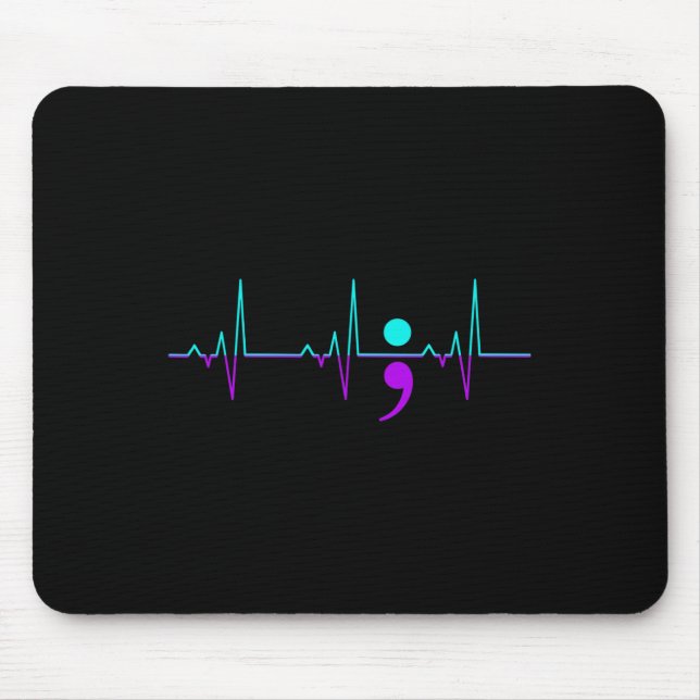 Mousepad Suicídio Sensibilização Pulsação Feliz Friso G (Frente)