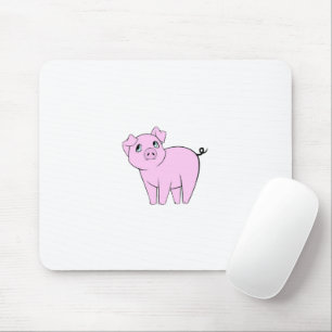 Mousepad Suíno Bonito, Pequeno Porco, Porco, Suíno Rosa, Fa