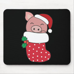 Mousepad Suínos Bonitos Em Meias De Natal Para Porcos De Na